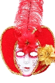MASCHERA DOMINO VENEZIANO ROSSO